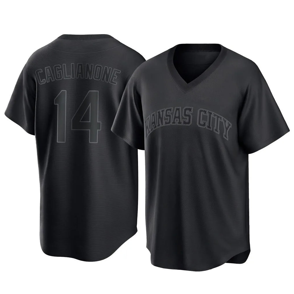 Tlead KC.Royals #14 Jac Caglianone Player Black Fashion Game Stitched Jerseys