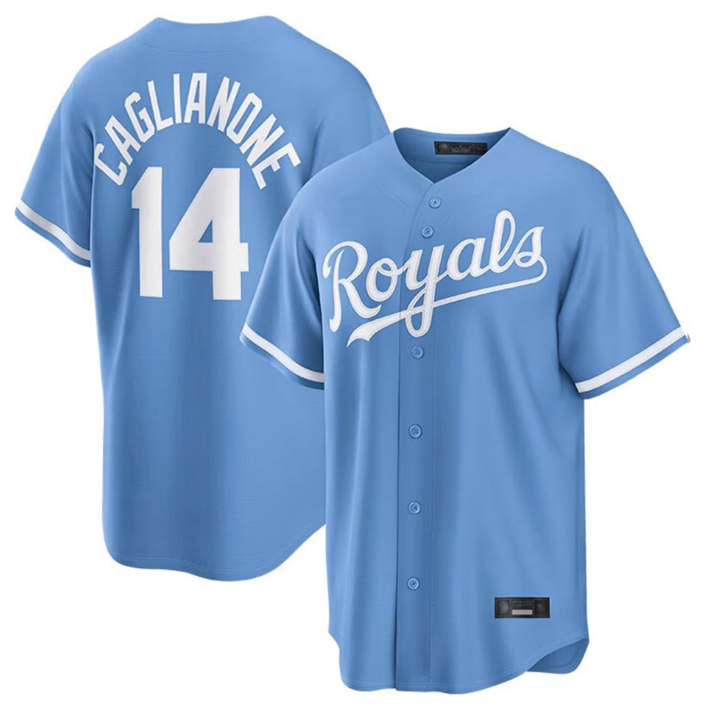 Tlead KC.Royals #14 Jac Caglianone Player Light Blue Home Game Stitched Jerseys