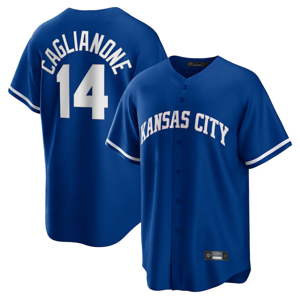 Tlead KC.Royals #14 Jac Caglianone Player Royal Game Home Stitched Jerseys