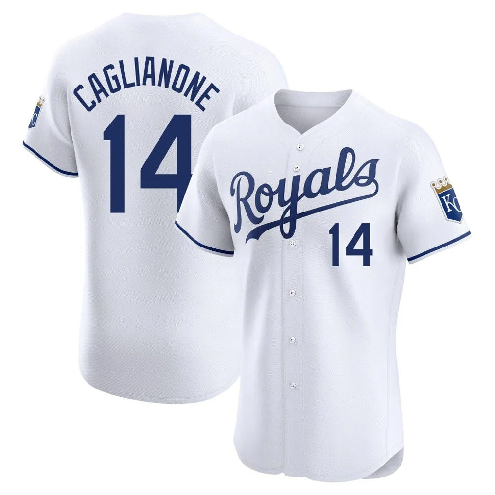 Tlead KC.Royals #14 Jac Caglianone Player White Alt Limited Elite Home Stitched Jerseys