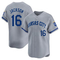 Tlead KC.Royals #16 Bo Jackson Player Gray Limited Home Stitched Jerseys