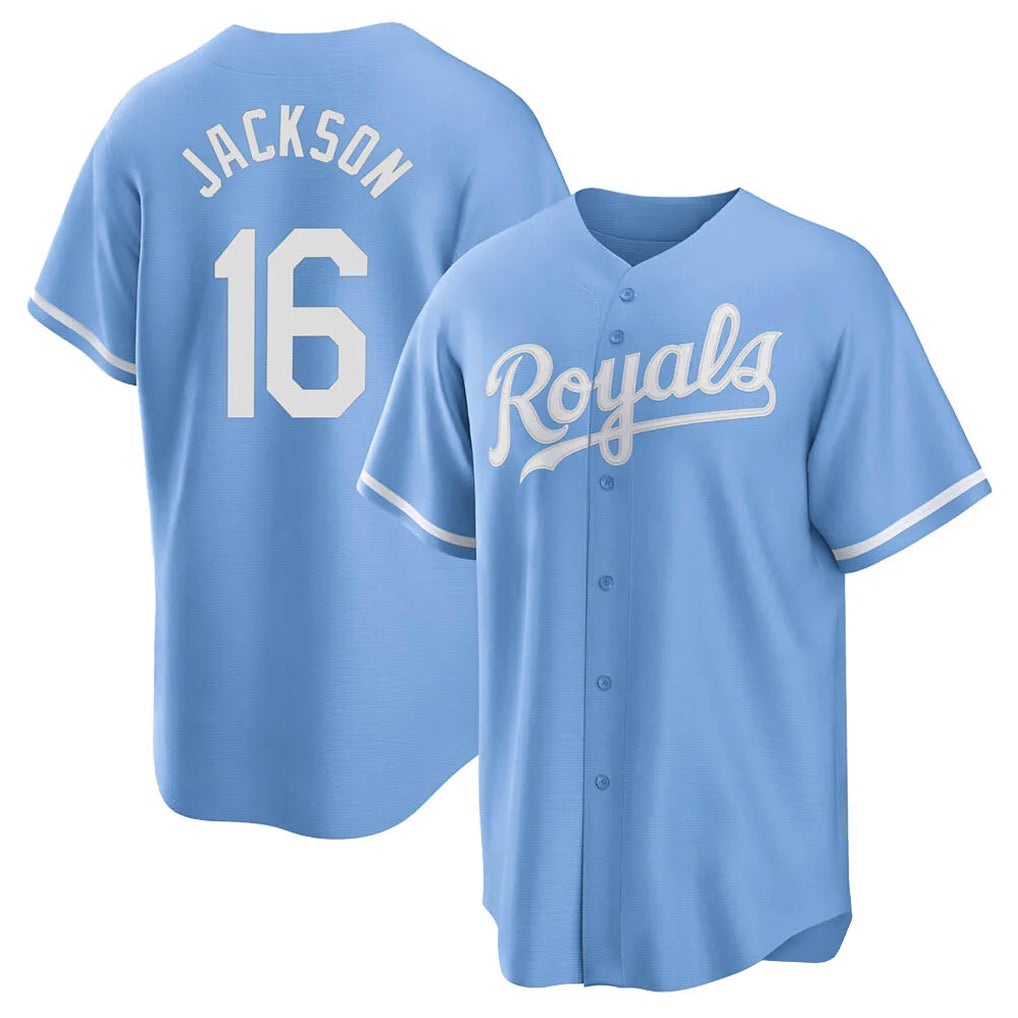 Tlead KC.Royals #16 Bo Jackson Player Light Blue Home Game Stitched Jerseys