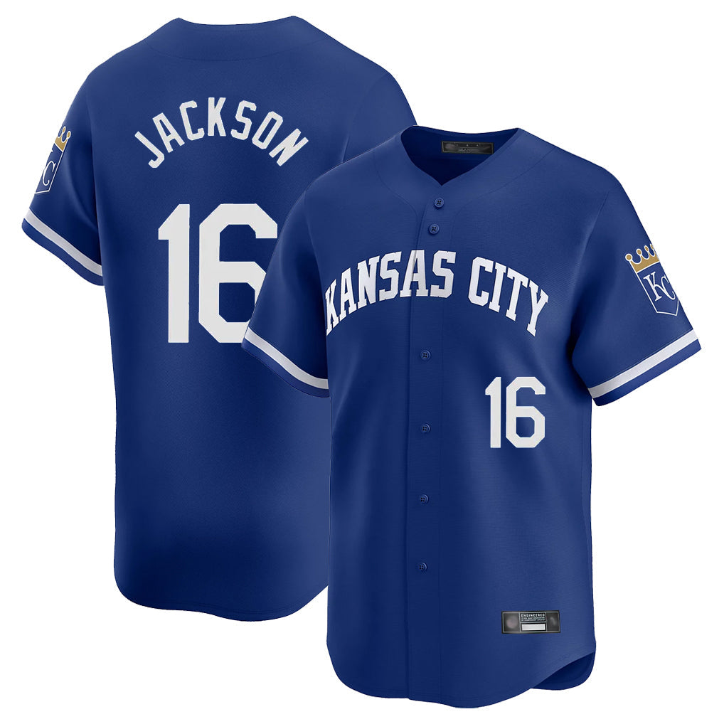 Tlead KC.Royals #16 Bo Jackson Player Royal Limited Home Stitched Jerseys