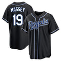 Tlead KC.Royals #19 Michael Massey Player Black Carbon Fashion Home Game Stitched Jerseys