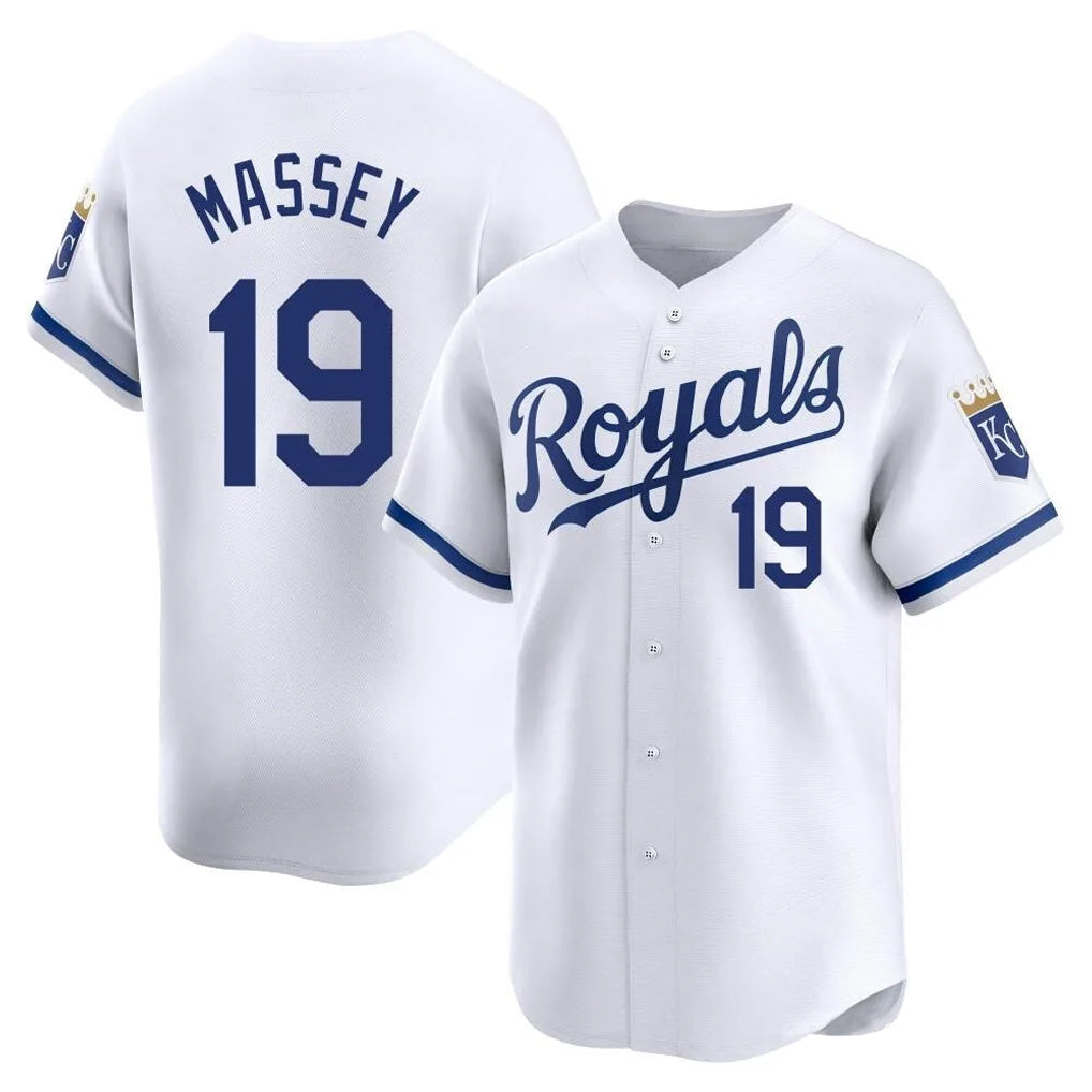 Tlead KC.Royals #19 Michael Massey Player White Alt Limited Home Stitched Jerseys