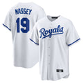 Tlead KC.Royals #19 Michael Massey Player White Home Game Stitched Jerseys