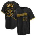 Tlead KC.Royals #28 Kyle Isbel Player Black Snake Skin City Game Stitched Jerseys