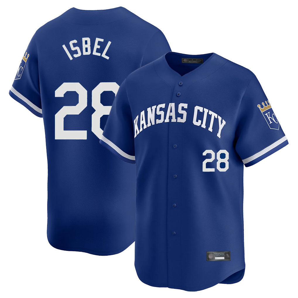 Tlead KC.Royals #28 Kyle Isbel Player Royal Limited Home Stitched Jerseys