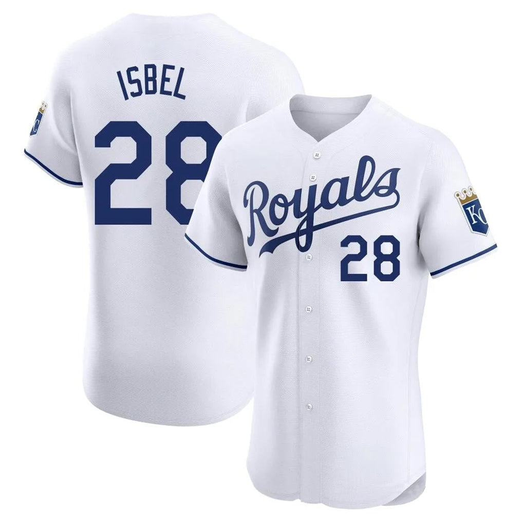 Tlead KC.Royals #28 Kyle Isbel Player White Alt Limited Elite Home Stitched Jerseys