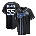 Tlead KC.Royals #55 Cole Ragans Player Black Carbon Fashion Home Game Stitched Jerseys