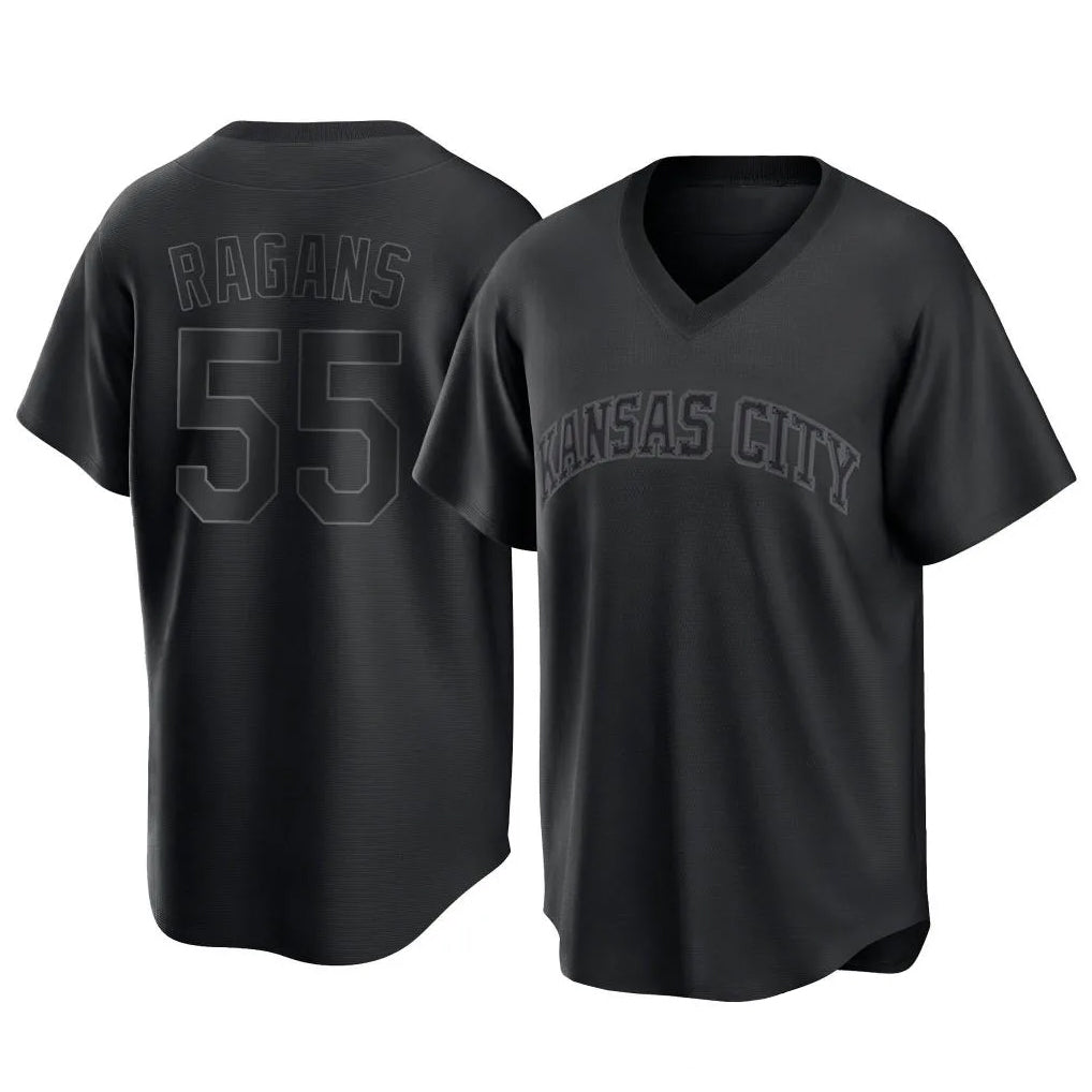 Tlead KC.Royals #55 Cole Ragans Player Black Fashion Game Stitched Jerseys