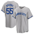 Tlead KC.Royals #55 Cole Ragans Player Gray Game Home Stitched Jerseys