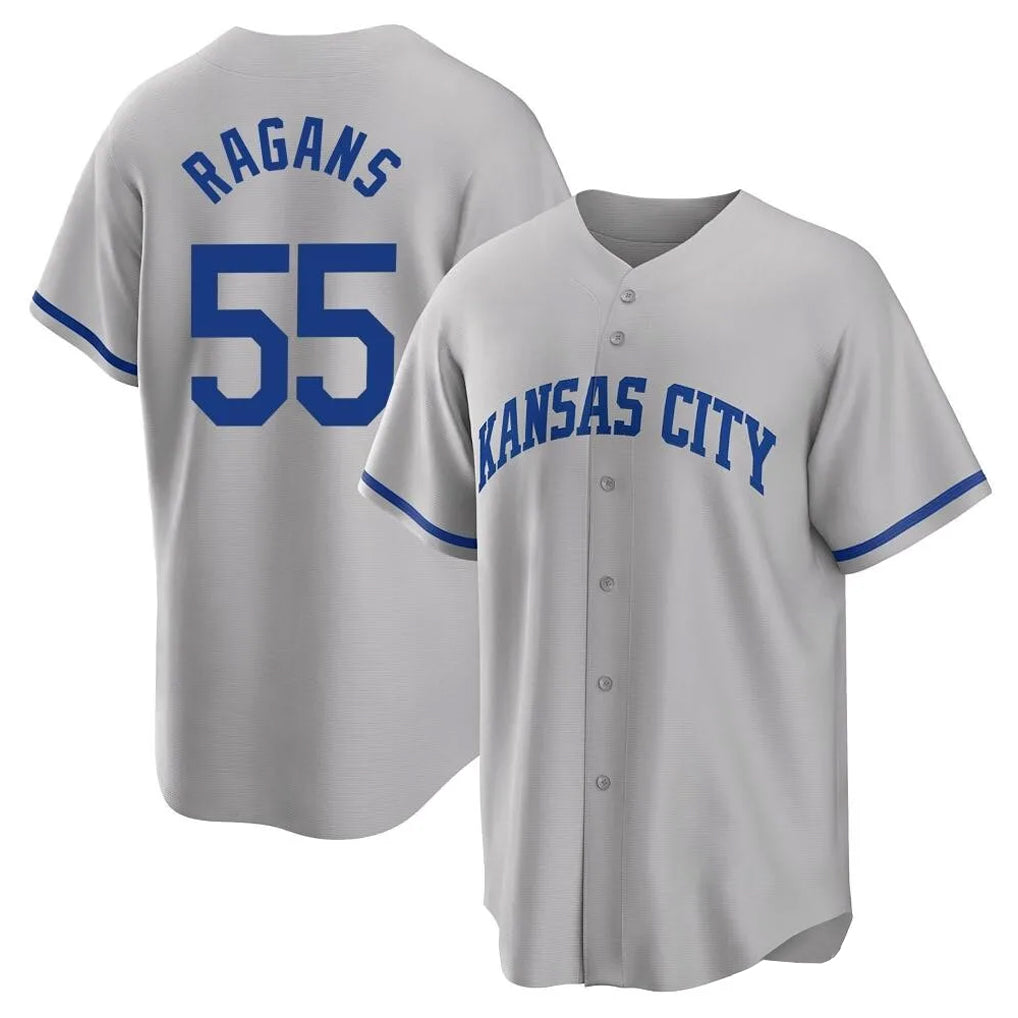 Tlead KC.Royals #55 Cole Ragans Player Gray Game Home Stitched Jerseys