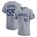 Tlead KC.Royals #55 Cole Ragans Player Gray Limited Elite Home Stitched Jerseys