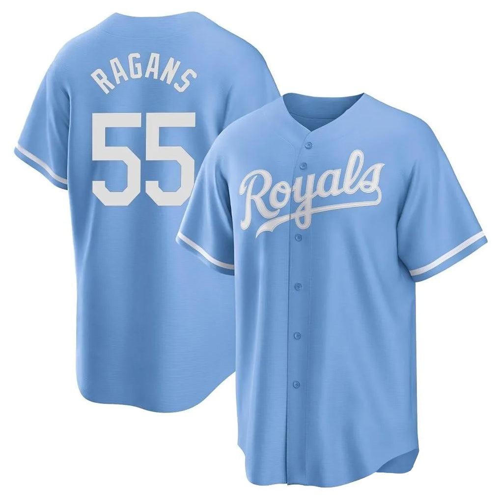 Tlead KC.Royals #55 Cole Ragans Player Light Blue Home Game Stitched Jerseys