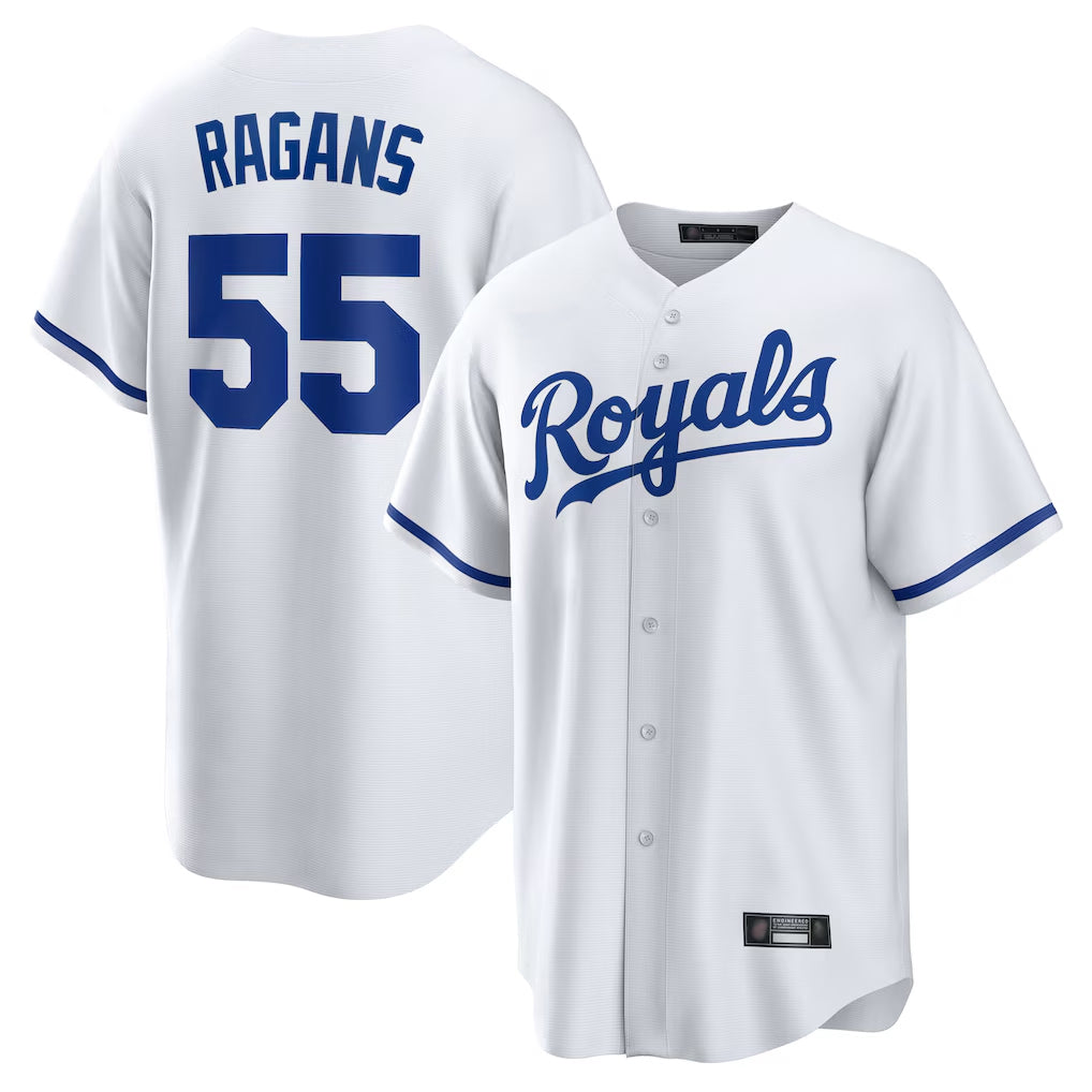 Tlead KC.Royals #55 Cole Ragans Player White Home Game Stitched Jerseys