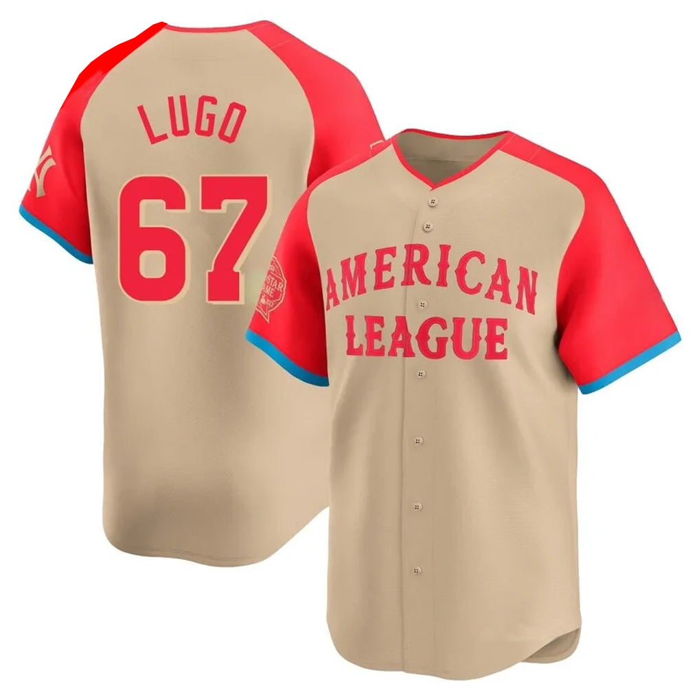 Tlead KC.Royals #67 Seth Lugo Player Cream American League All-Star Game Limited Home Stitched Jerseys