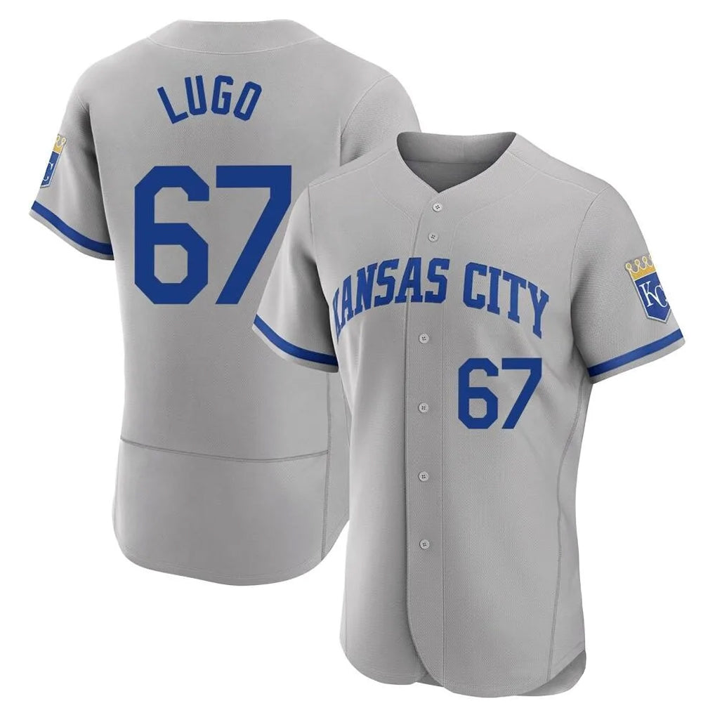 Tlead KC.Royals #67 Seth Lugo Player Gray Limited Elite Home Game Stitched Jerseys