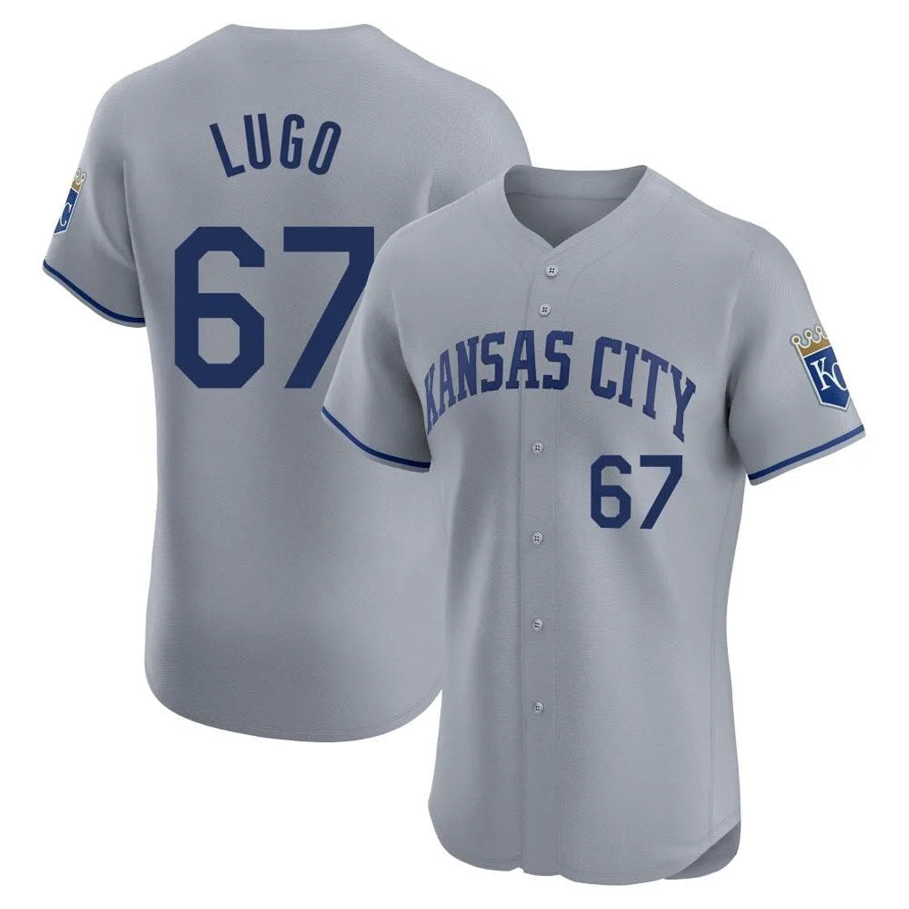 Tlead KC.Royals #67 Seth Lugo Player Gray Limited Elite Home Stitched Jerseys