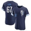 Tlead KC.Royals #67 Seth Lugo Player Navy City Connect Limited Elite Home Stitched Jerseys