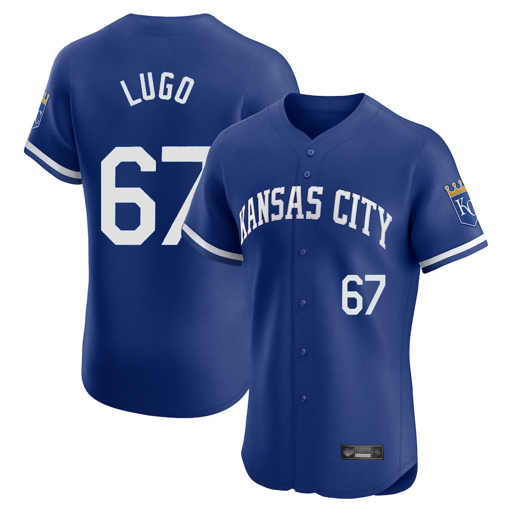 Tlead KC.Royals #67 Seth Lugo Player Royal Limited Elite Home Game Stitched Jerseys