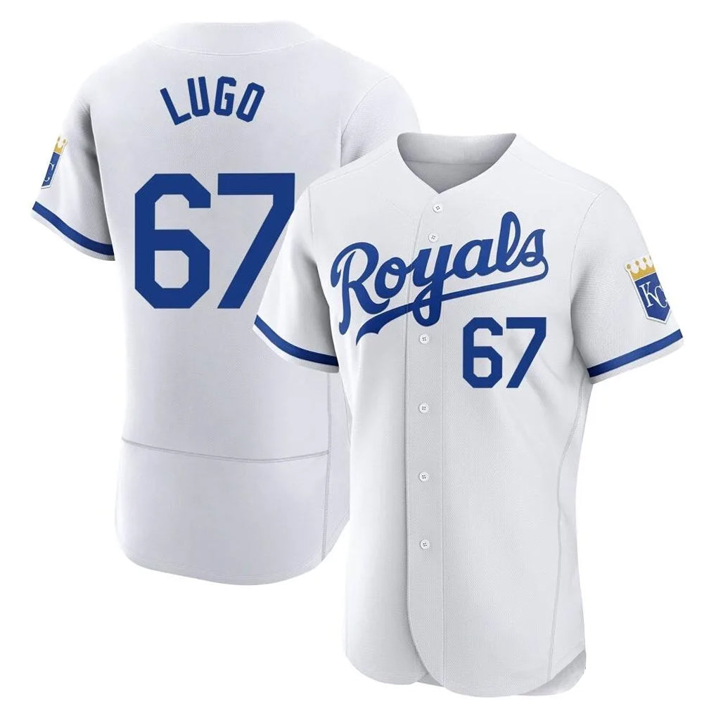 Tlead KC.Royals #67 Seth Lugo Player White Limited Elite Home Game Stitched Jerseys