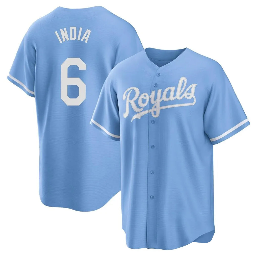 Tlead KC.Royals #6 Jonathan India Player Light Blue Home Game Stitched Jerseys