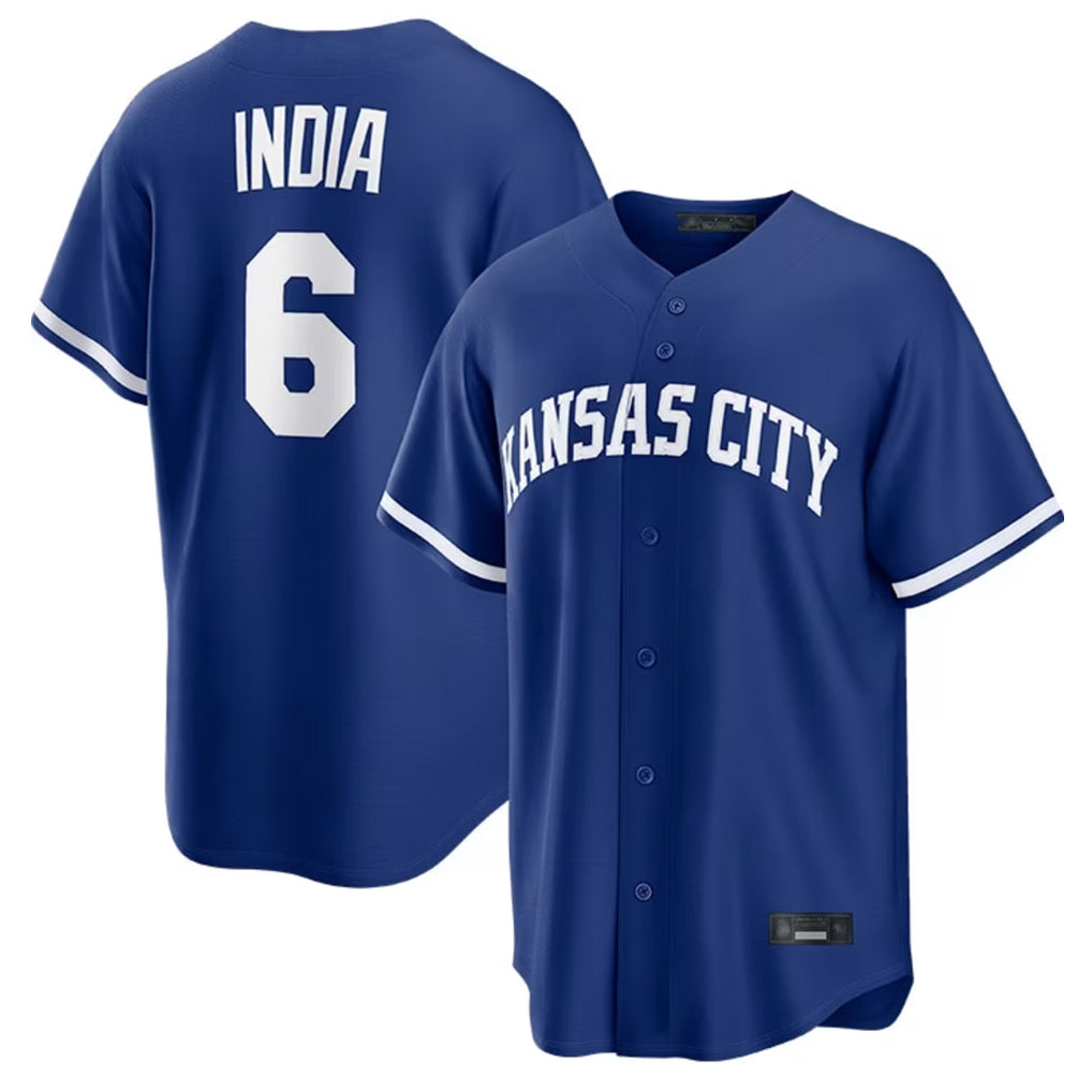 Tlead KC.Royals #6 Jonathan India Player Royal Game Home Stitched Jerseys