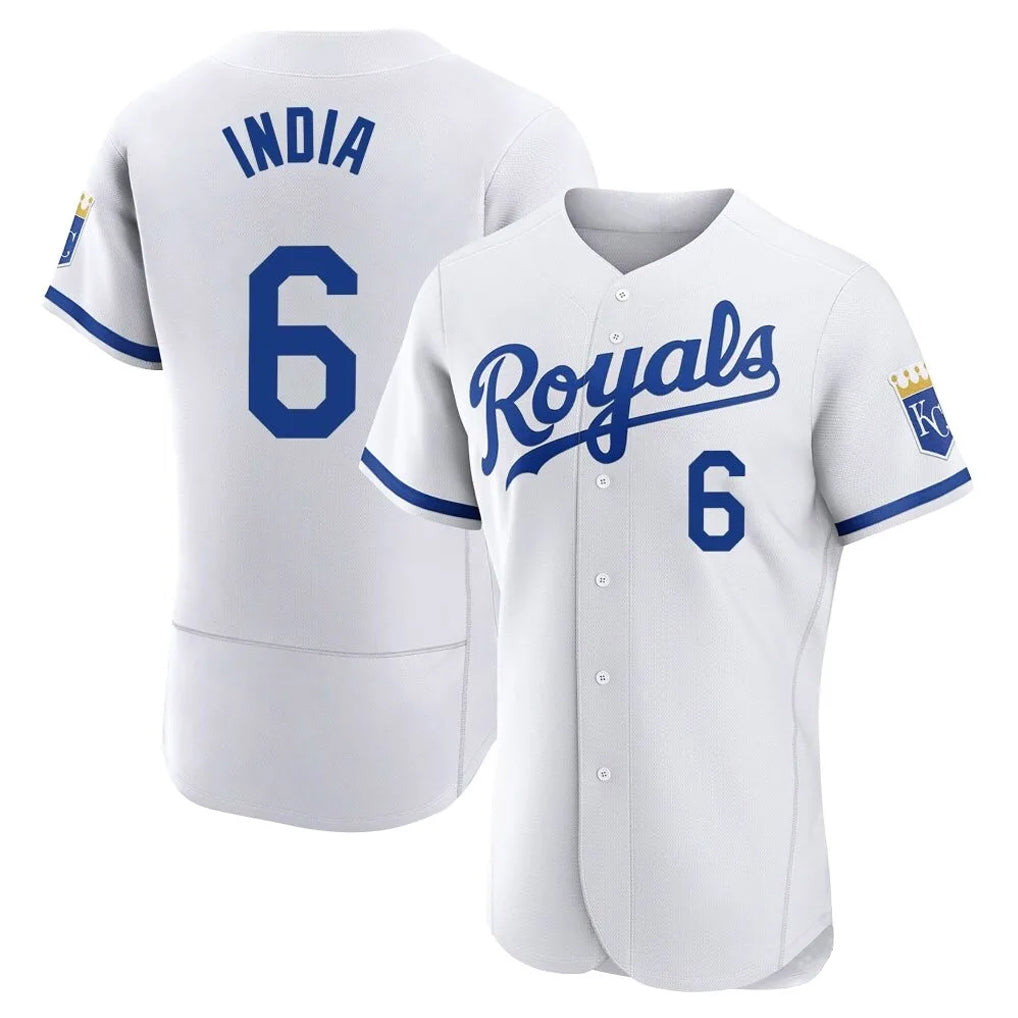 Tlead KC.Royals #6 Jonathan India Player White Limited Elite Home Game Stitched Jerseys