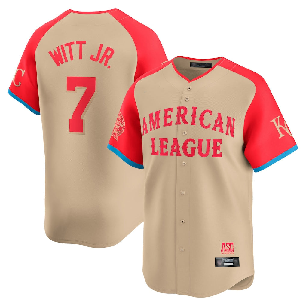 Tlead KC.Royals #7 Bobby Witt Jr. Player Cream American League All-Star Game Limited Home Stitched Jerseys