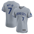 Tlead KC.Royals #7 Bobby Witt Jr. Player Gray Limited Elite Home Stitched Jerseys