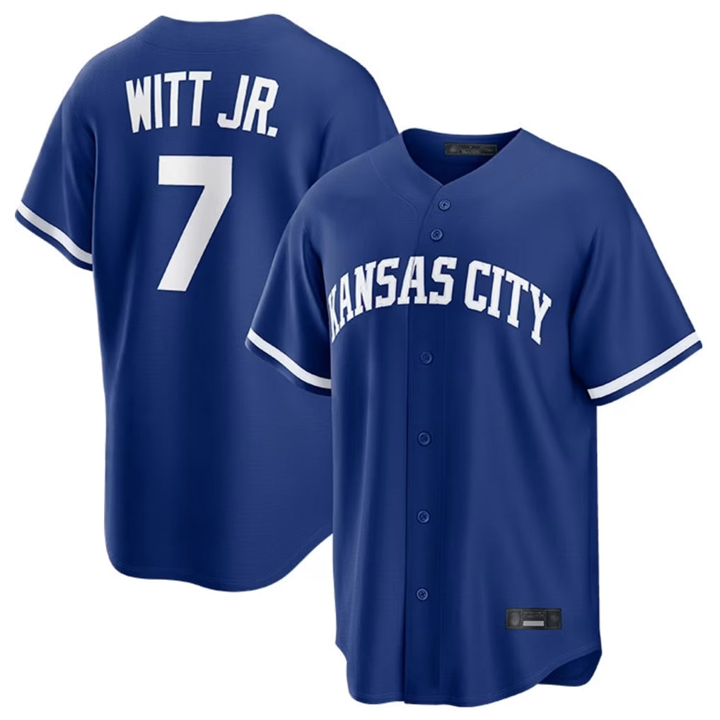 Tlead KC.Royals #7 Bobby Witt Jr. Player Royal Game Home Stitched Jerseys