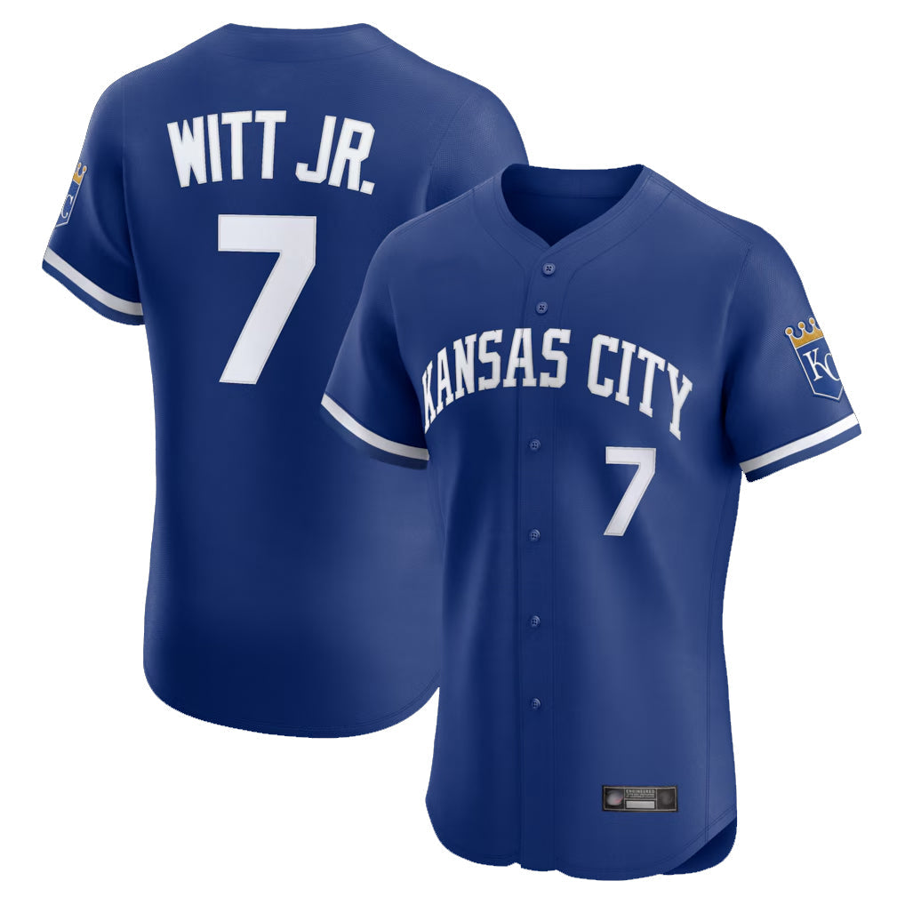 Tlead KC.Royals #7 Bobby Witt Jr. Player Royal Limited Elite Home Stitched Jerseys