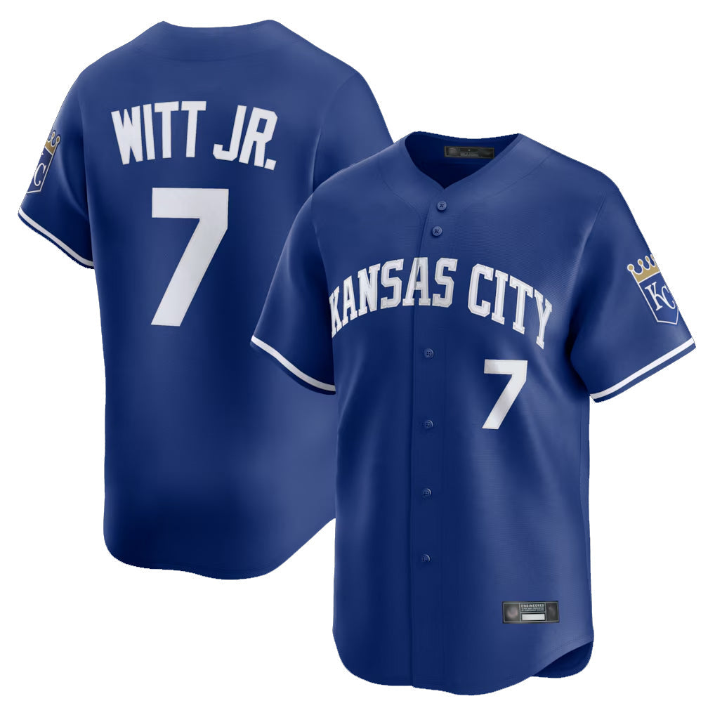Tlead KC.Royals #7 Bobby Witt Jr. Player Royal Limited Home Stitched Jerseys