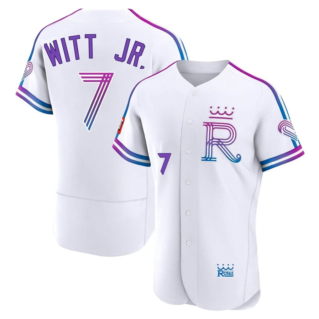 Tlead KC.Royals #7 Bobby Witt Jr. Player White 2026 City Connect Limited Elite Home Stitched Jerseys