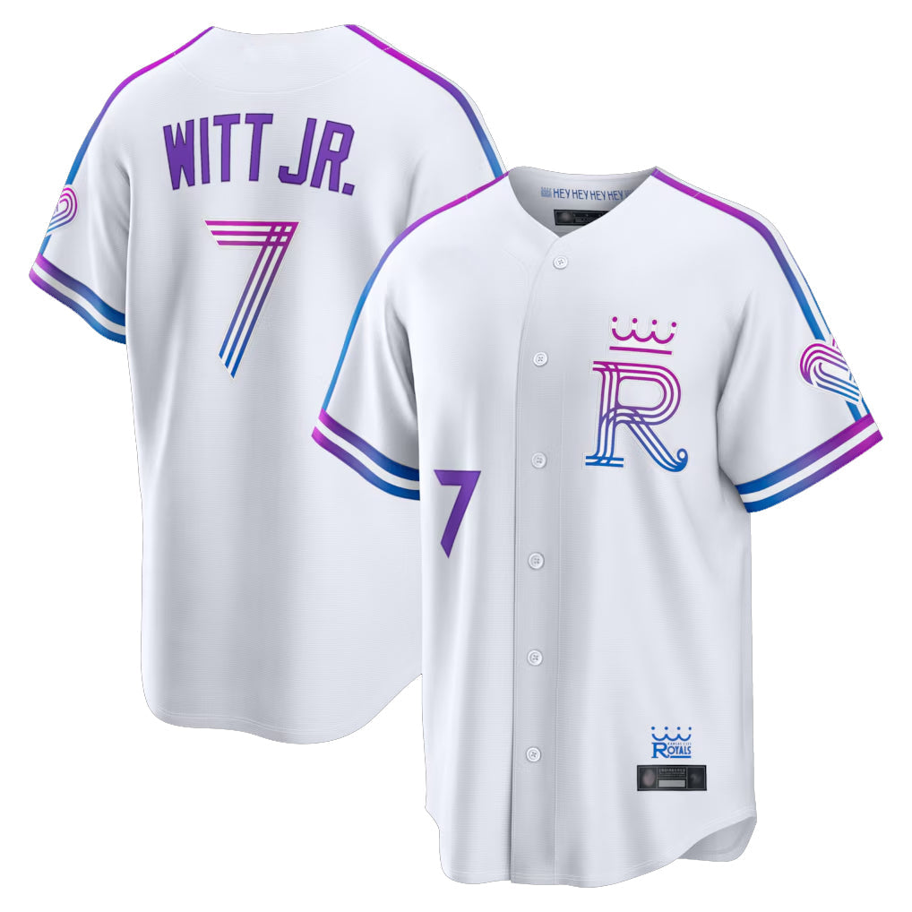 Tlead KC.Royals #7 Bobby Witt Jr. Player White 2026 City Connect Limited Home Stitched Jerseys