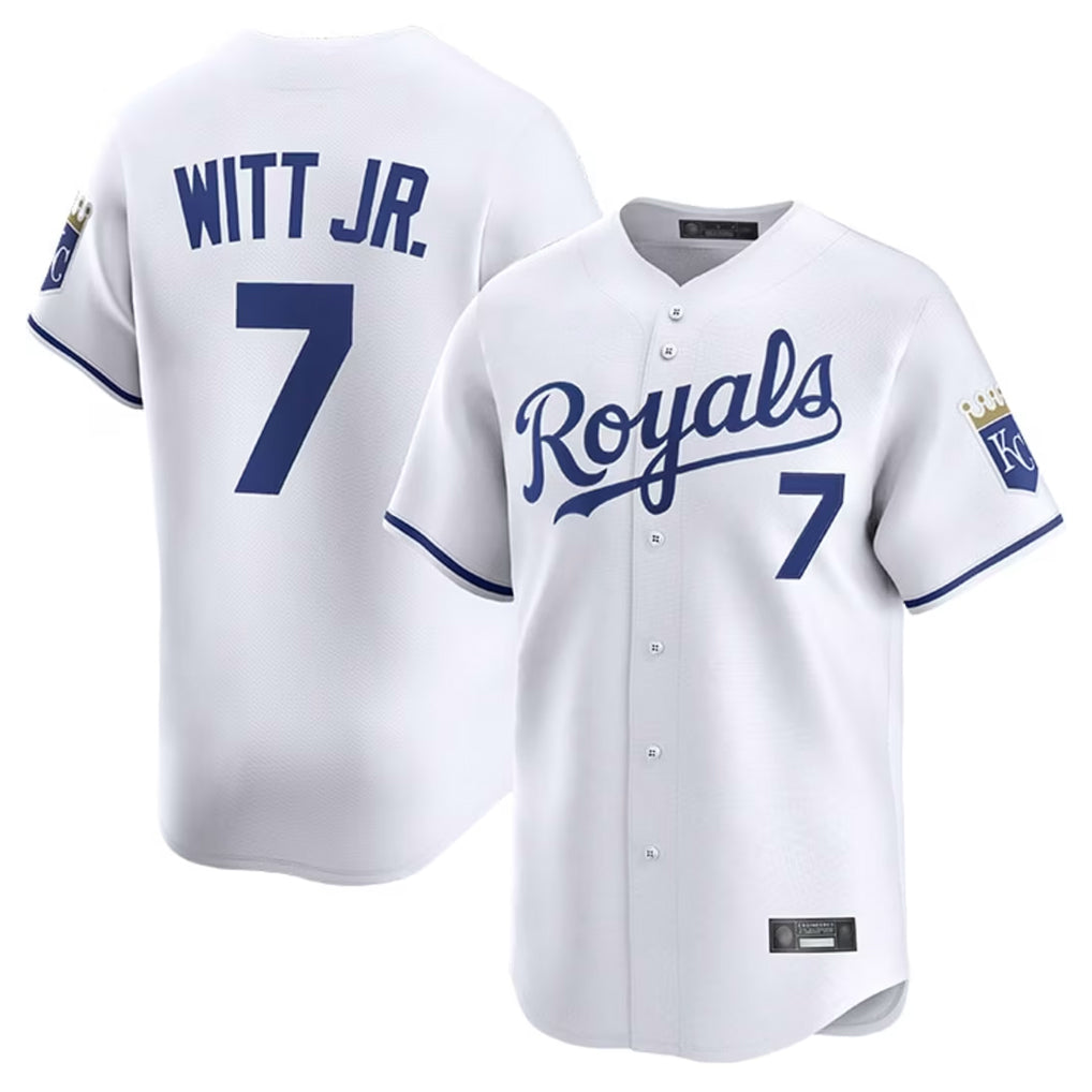 Tlead KC.Royals #7 Bobby Witt Jr. Player White Alt Limited Home Stitched Jerseys