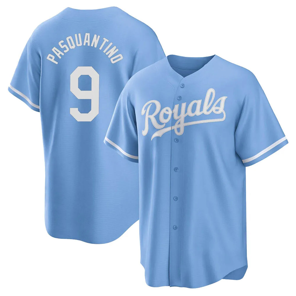 Tlead KC.Royals #9 Vinnie Pasquantino Player Light Blue Home Game Stitched Jerseys