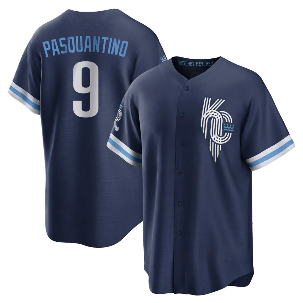 Tlead KC.Royals #9 Vinnie Pasquantino Player Navy City Connect Home Game Stitched Jerseys