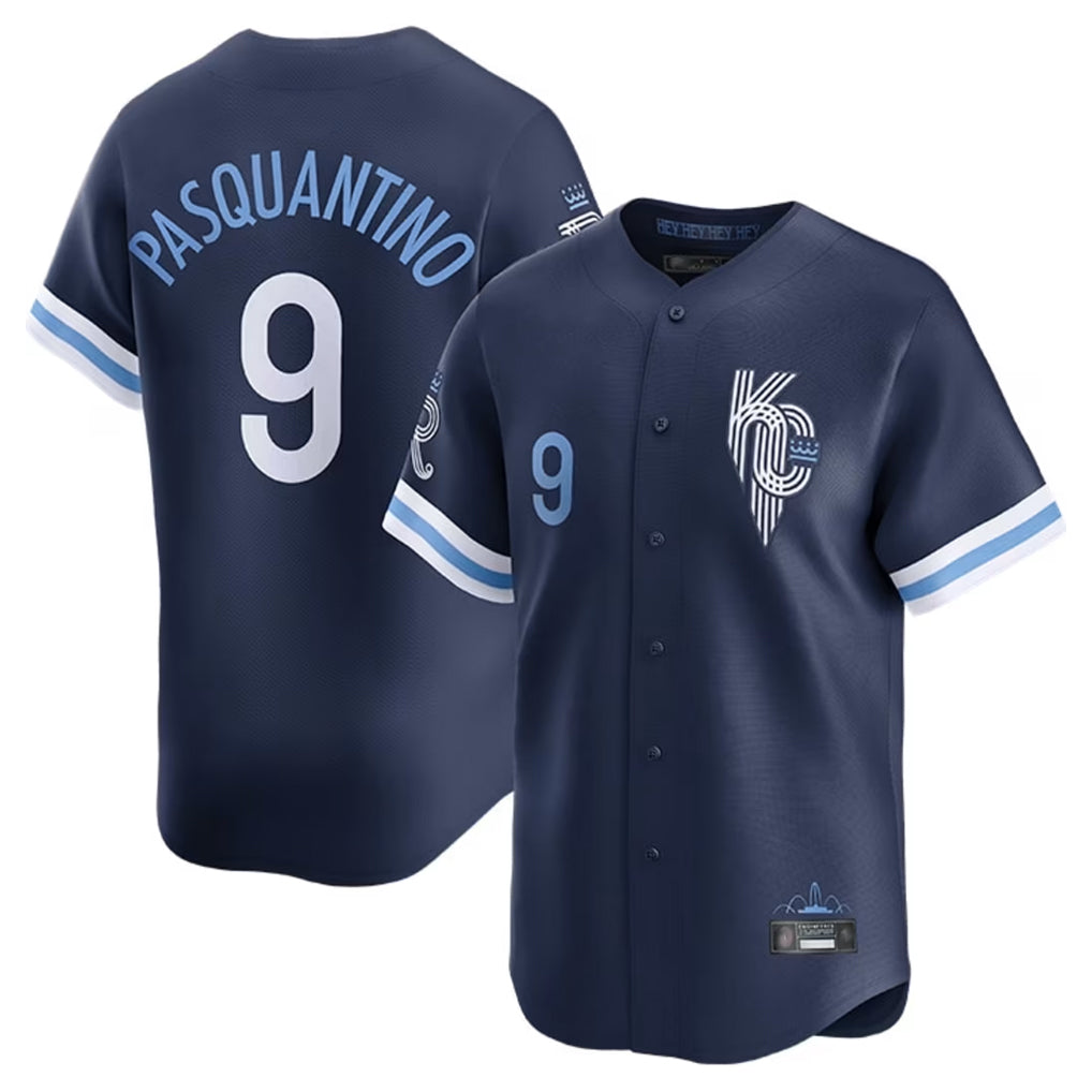 Tlead KC.Royals #9 Vinnie Pasquantino Player Navy City Connect Limited Home Stitched Jerseys