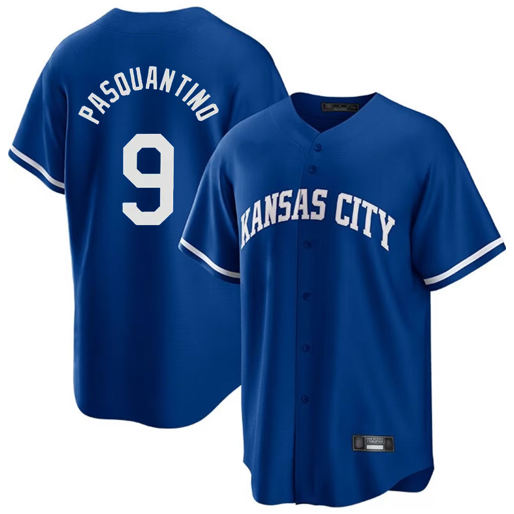Tlead KC.Royals #9 Vinnie Pasquantino Player Royal Game Home Stitched Jerseys