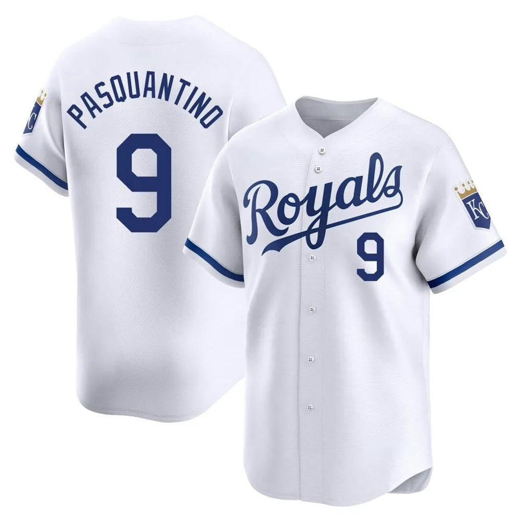 Tlead KC.Royals #9 Vinnie Pasquantino Player White Alt Limited Home Stitched Jerseys