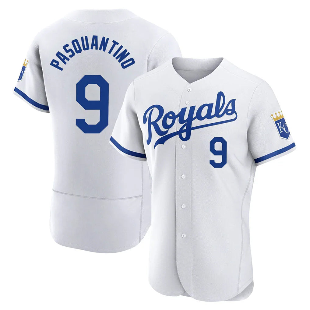 Tlead KC.Royals #9 Vinnie Pasquantino Player White Limited Elite Home Game Stitched Jerseys