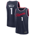 Tlead LA.Clippers #1 Keaton Wagler Navy Draft First Round Pick Fast Break Stitched Jerseys - Icon Edition