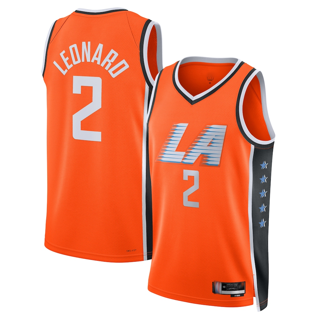 Tlead LA.Clippers #2 Kawhi Leonard Orange 2025-2026 Swingman Stitched Jerseys - City Edition