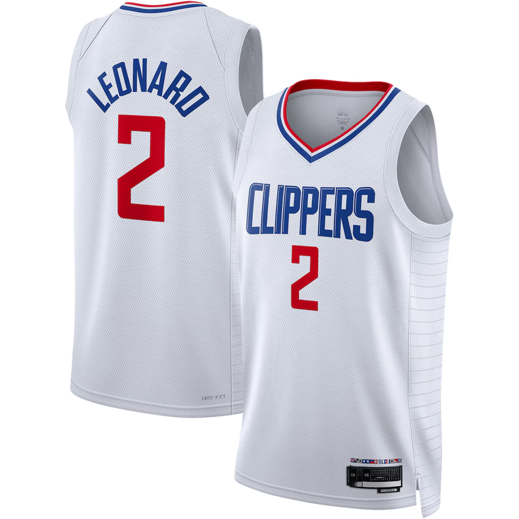 Tlead LA.Clippers #2 Kawhi Leonard White Swingman Stitched Jerseys - Association Edition