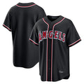 Tlead LA.Angels Black Fashion Out Home Game Blank Player Stitched Jerseys