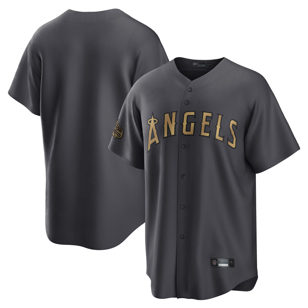 Tlead LA.Angels Charcoal Game All-Star Blank Player Stitched Jerseys