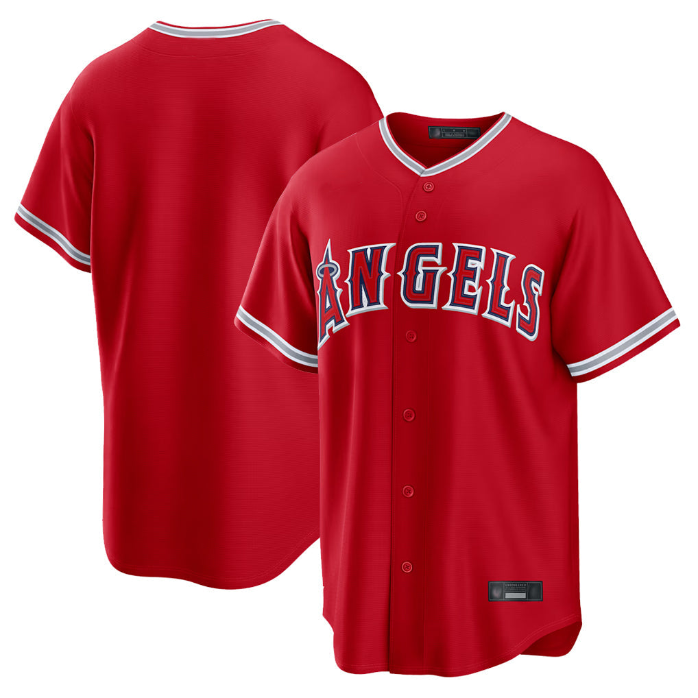 Tlead LA.Angels Red Home Game Blank Player Stitched Jerseys