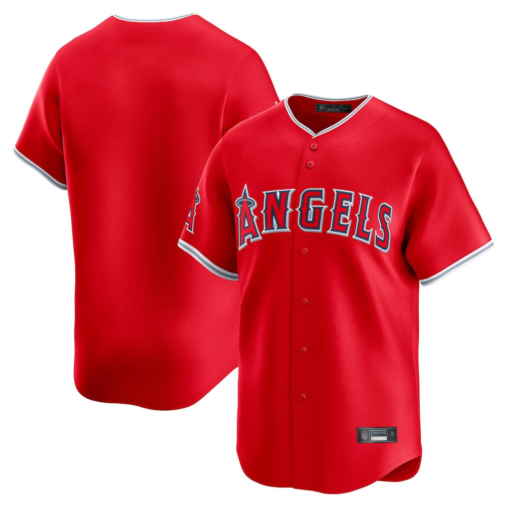 Tlead LA.Angels Red Home Limited Blank Player Stitched Jerseys